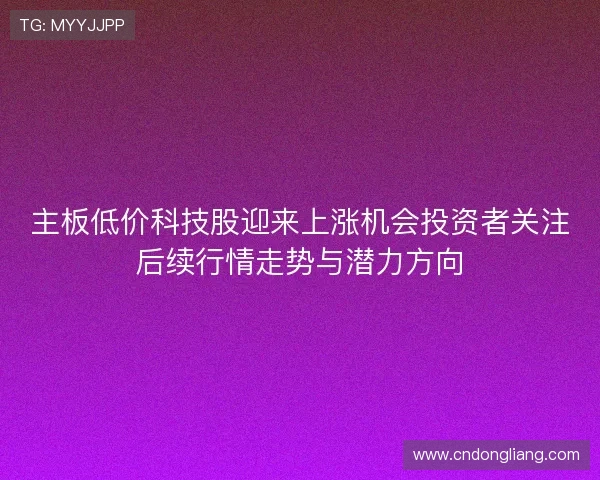 主板低价科技股迎来上涨机会投资者关注后续行情走势与潜力方向